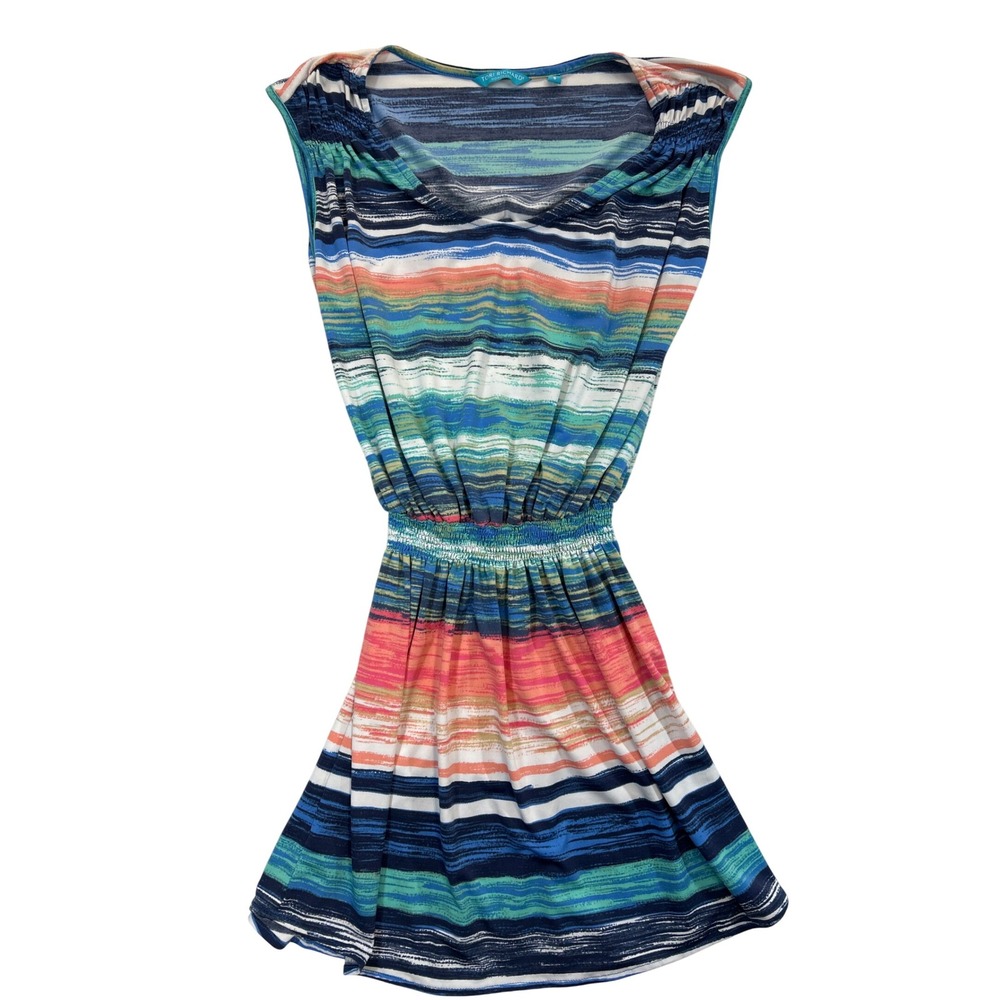 Tori Richard Honolulu Mini Dress Womens‎ S Striped Sleeveless Knit